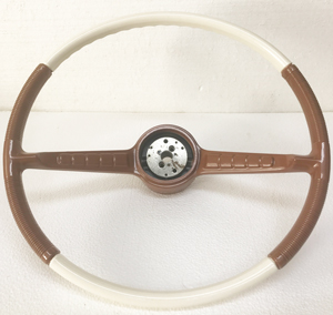1551583 BROWN AND WHITE STEERING WHEEL - intsw