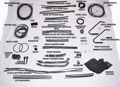 1953-1958 K BODY RUBBER KIT - rbkit