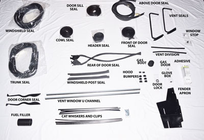 1961-62 LARK CONVERTIBLE RUBBER KIT - rbkit